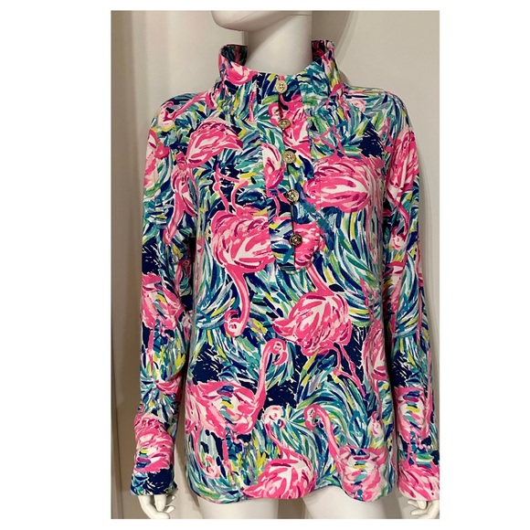 Lilly Pulitzer Tops - Lilly Pulitzer Skipper Oasis Quarter Zip Popover.